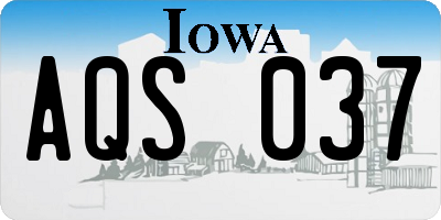 IA license plate AQS037