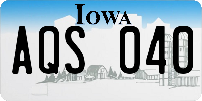 IA license plate AQS040