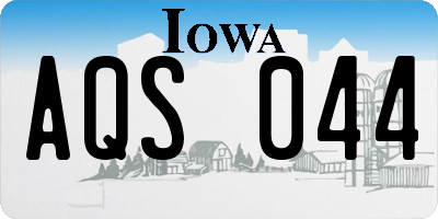 IA license plate AQS044
