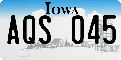 IA license plate AQS045