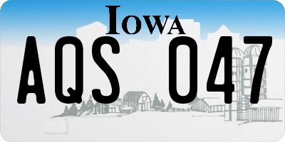 IA license plate AQS047