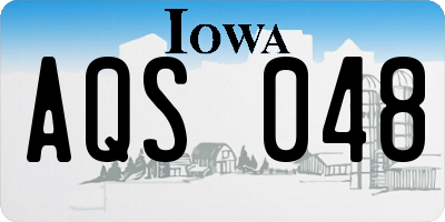 IA license plate AQS048