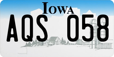 IA license plate AQS058