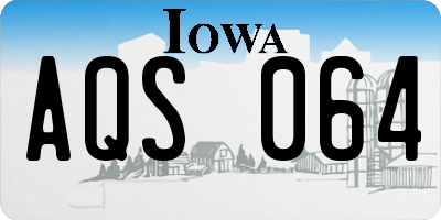 IA license plate AQS064