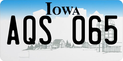 IA license plate AQS065