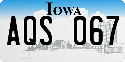 IA license plate AQS067