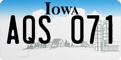 IA license plate AQS071