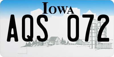 IA license plate AQS072