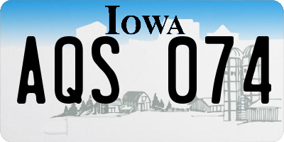IA license plate AQS074