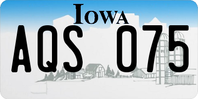 IA license plate AQS075