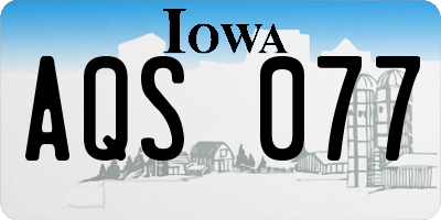 IA license plate AQS077