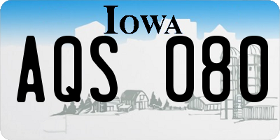 IA license plate AQS080