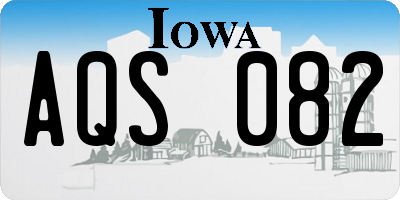 IA license plate AQS082