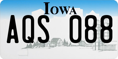 IA license plate AQS088