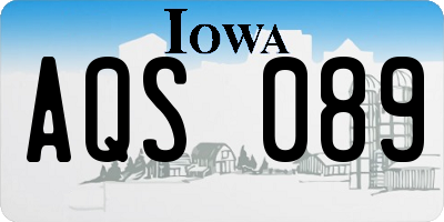 IA license plate AQS089