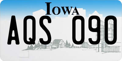 IA license plate AQS090