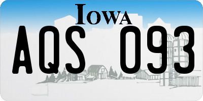 IA license plate AQS093