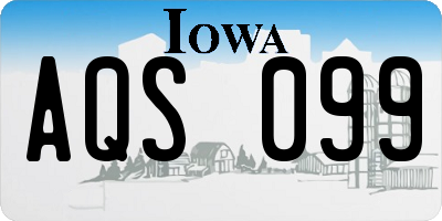 IA license plate AQS099