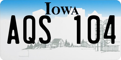 IA license plate AQS104