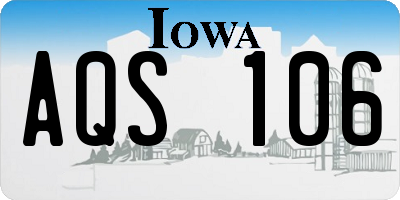 IA license plate AQS106