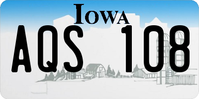 IA license plate AQS108