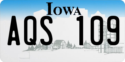 IA license plate AQS109