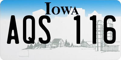 IA license plate AQS116