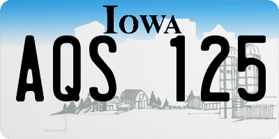 IA license plate AQS125