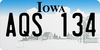 IA license plate AQS134