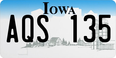 IA license plate AQS135