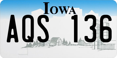 IA license plate AQS136