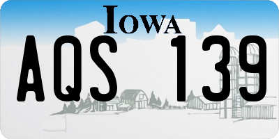 IA license plate AQS139