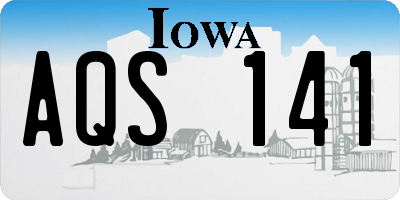 IA license plate AQS141