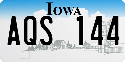IA license plate AQS144