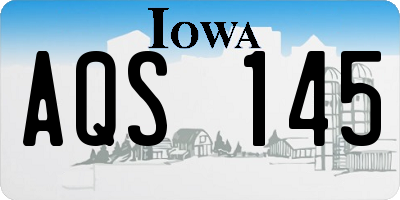 IA license plate AQS145