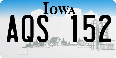 IA license plate AQS152