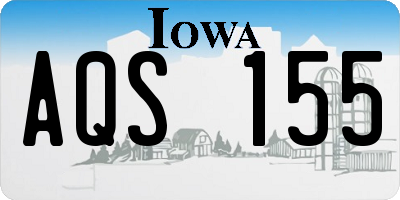 IA license plate AQS155