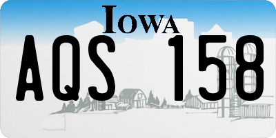 IA license plate AQS158