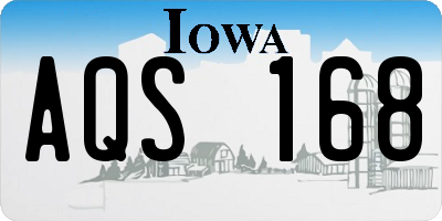IA license plate AQS168