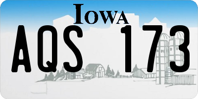 IA license plate AQS173