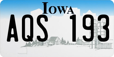 IA license plate AQS193