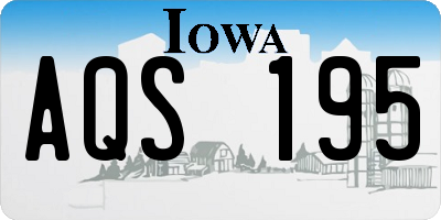 IA license plate AQS195