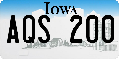 IA license plate AQS200