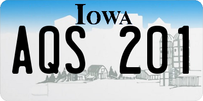 IA license plate AQS201