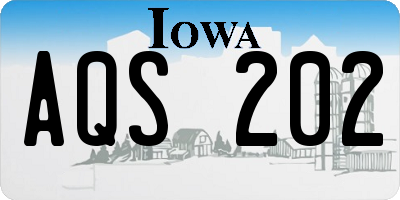 IA license plate AQS202
