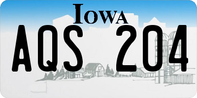 IA license plate AQS204