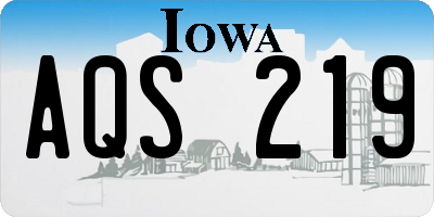 IA license plate AQS219