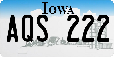 IA license plate AQS222