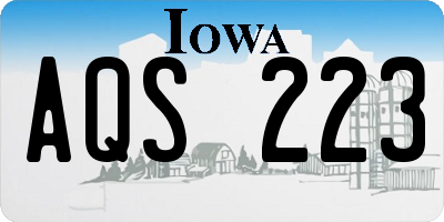 IA license plate AQS223
