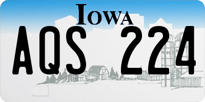 IA license plate AQS224